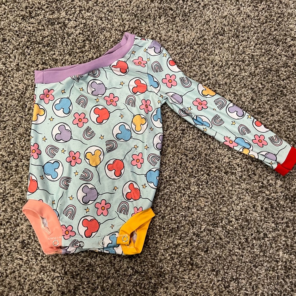 Colorful Long Sleeve Baby Onesie